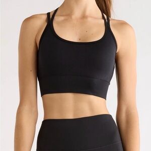 Zella Black Seamless Strappy Sports Bra - Medium